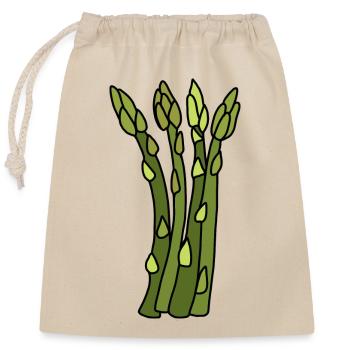 Spargel Zeit - Verschließbarer Geschenkbeutel aus Baumwolle (25x30cm) - Natur - Vorne