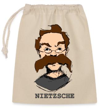 Nietzsche - Closable cotton gift bag (25x30cm) - nature - Front