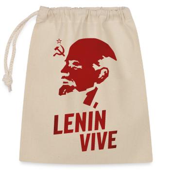 Lenin lebt - Verschließbarer Geschenkbeutel aus Baumwolle (25x30cm) - Natur - Vorne