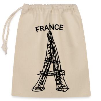Paris - Tour Eiffel - France - Sac cadeau en coton avec cordon (25 x 30 cm) - nature - Devant