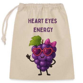 Grape Heart Eyes Energy Cute Cartoon - Closable cotton gift bag (25x30cm) - nature - Front