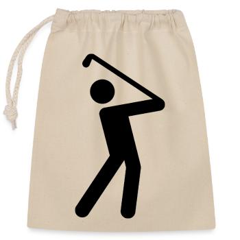Golf - Verschließbarer Geschenkbeutel aus Baumwolle (25x30cm) - Natur - Vorne