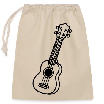 Ukulélé - Sac cadeau en coton avec cordon (25 x 30 cm) - nature - Devant