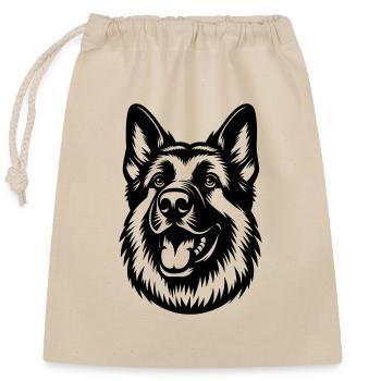 German Shepherd Drawing Head - Closable cotton gift bag (25x30cm) - nature - Front