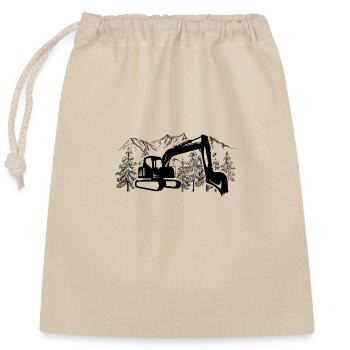 Tshirt de conducteur de pelle - Sac cadeau en coton avec cordon (25 x 30 cm) - nature - Devant