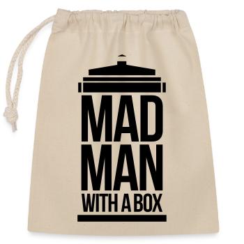 Mad man with a box - Verschließbarer Geschenkbeutel aus Baumwolle (25x30cm) - Natur - Vorne