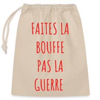 Faites la bouffe pas la guerre - Sac cadeau en coton avec cordon (25 x 30 cm) - nature - Devant