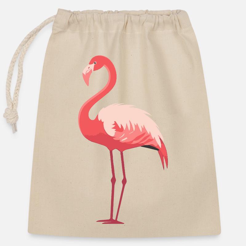 Flamingo Paradise: Rosa Sommer - Verschließbarer Geschenkbeutel aus Baumwolle (25x30cm) - Natur