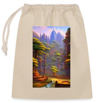 Un monde dystopique oublié - Sac cadeau en coton avec cordon (25 x 30 cm) - nature - Devant