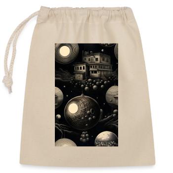 Maison géométrique sombre et abstraite - Sac cadeau en coton avec cordon (25 x 30 cm) - nature - Devant