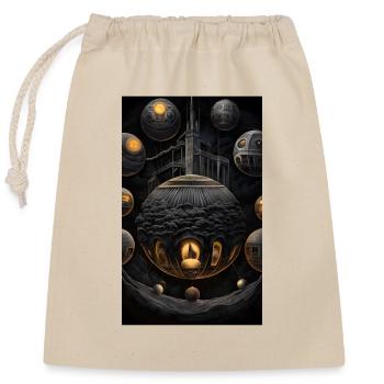 Dark spherical world fantasy - Closable cotton gift bag (25x30cm) - nature - Front