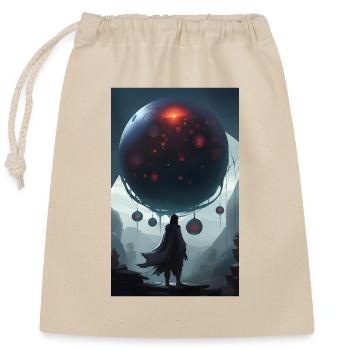 Le monde dystopique des machines et des sphères - Sac cadeau en coton avec cordon (25 x 30 cm) - nature - Devant