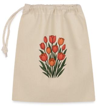 Tulpen - Verschließbarer Geschenkbeutel aus Baumwolle (25x30cm) - Natur - Vorne