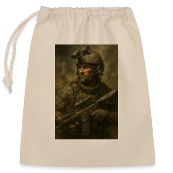 Militär - Verschließbarer Geschenkbeutel aus Baumwolle (25x30cm) - Natur - Vorne