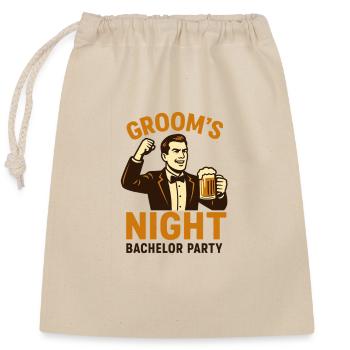 Bachelor party - Closable cotton gift bag (25x30cm) - nature - Front