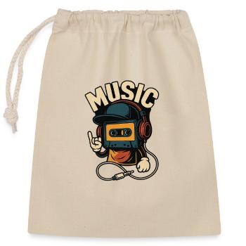 Musique - Sac cadeau en coton avec cordon (25 x 30 cm) - nature - Devant