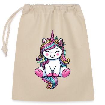 Cute Unicorn - Closable cotton gift bag (25x30cm) - nature - Front