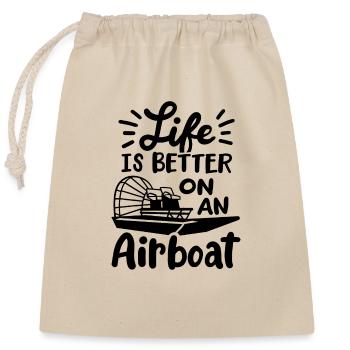 La vie est meilleure sur un hydroglisseur - Sac cadeau en coton avec cordon (25 x 30 cm) - nature - Devant