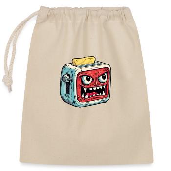 Grille-pain maléfique avec pain grillé - Sac cadeau en coton avec cordon (25 x 30 cm) - nature - Devant
