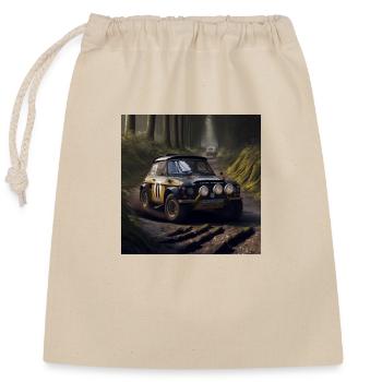 Voiture de rallye chemin de terre - Sac cadeau en coton avec cordon (25 x 30 cm) - nature - Devant