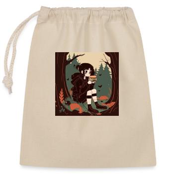 Fille gothique dans les bois - Sac cadeau en coton avec cordon (25 x 30 cm) - nature - Devant