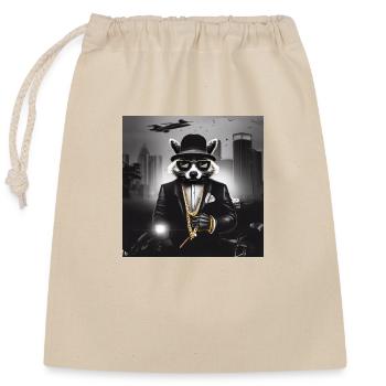 Gangster Raton laveur - Sac cadeau en coton avec cordon (25 x 30 cm) - nature - Devant