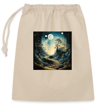 Staues treues moon - Verschließbarer Geschenkbeutel aus Baumwolle (25x30cm) - Natur - Vorne
