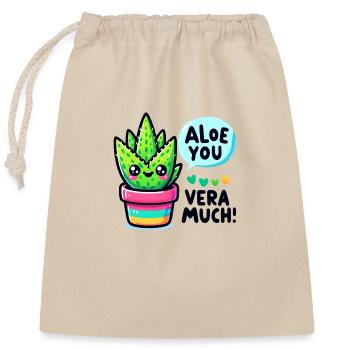 Aloe you vera much - Closable cotton gift bag (25x30cm) - nature - Front
