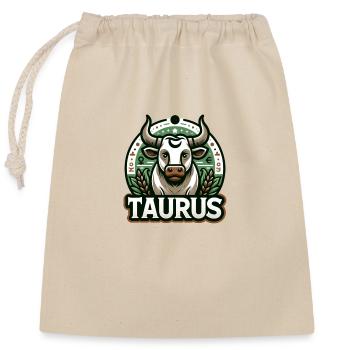 Taurus - Closable cotton gift bag (25x30cm) - nature - Front