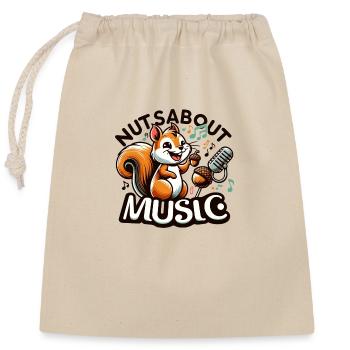 Nuts about Music - Closable cotton gift bag (25x30cm) - nature - Front