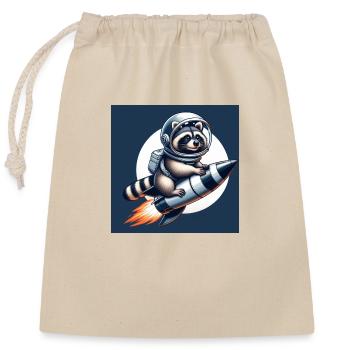 Rocket Raccoon - Closable cotton gift bag (25x30cm) - nature - Front