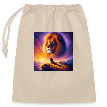 Mighty Lion of Judah 2 - Verschließbarer Geschenkbeutel aus Baumwolle (25x30cm) - Natur - Vorne