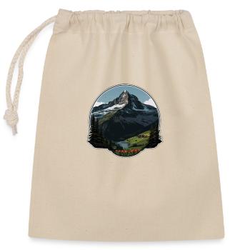 Swiss Mountains - Closable cotton gift bag (25x30cm) - nature - Front