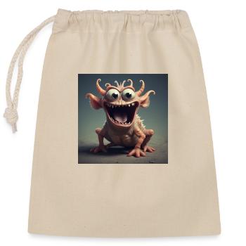 Cheerful Creature - Closable cotton gift bag (25x30cm) - nature - Front