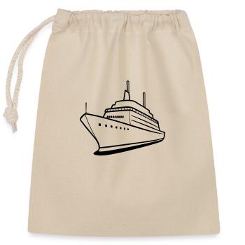 Sailors - lovers of the seas - Closable cotton gift bag (25x30cm) - nature - Front