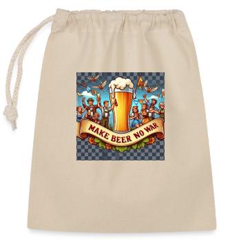 MAKE BEER NO WAR - Closable cotton gift bag (25x30cm) - nature - Front