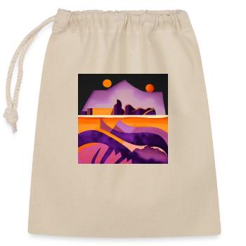 Zwei Monde - Verschließbarer Geschenkbeutel aus Baumwolle (25x30cm) - Natur - Vorne
