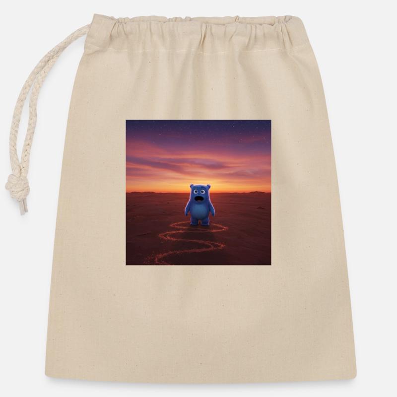 Space monsters at sunset - Closable cotton gift bag (25x30cm) - nature