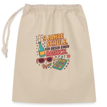 Matura Party Shirt – Rausch nach 9 Jahren - Verschließbarer Geschenkbeutel aus Baumwolle (25x30cm) - Natur - Vorne