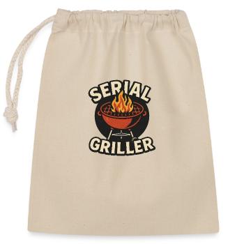 Griller en série - Sac cadeau en coton avec cordon (25 x 30 cm) - nature - Devant