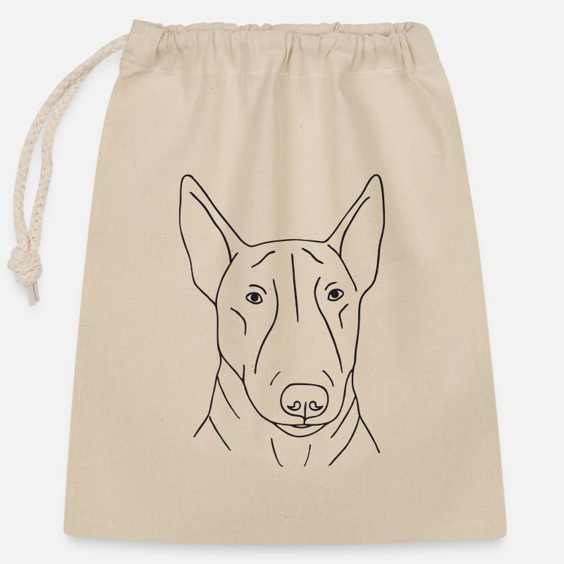 Bullterrier - Verschließbarer Geschenkbeutel aus Baumwolle (25x30cm) - Natur