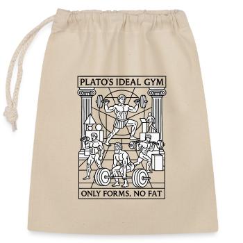 Plato's Ideal Gym: Just Shape, Not Fat - Closable cotton gift bag (25x30cm) - nature - Front