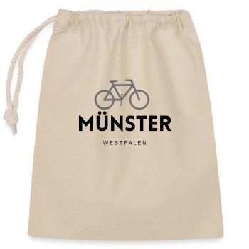 Münster Bicycle Love - Sac cadeau en coton avec cordon (25 x 30 cm) - nature - Devant