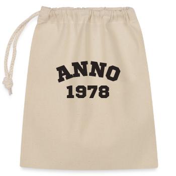 Anno 1978 Geburtstag Geburtsjahr - Verschließbarer Geschenkbeutel aus Baumwolle (25x30cm) - Natur - Vorne