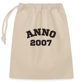 Anno 2007 Geburtstag Geburtsjahr - Verschließbarer Geschenkbeutel aus Baumwolle (25x30cm) - Natur - Vorne