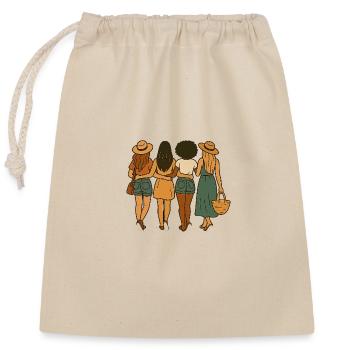 Filles en tournée - Sac cadeau en coton avec cordon (25 x 30 cm) - nature - Devant