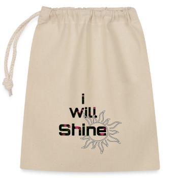 I will shine - Closable cotton gift bag (25x30cm) - nature - Front