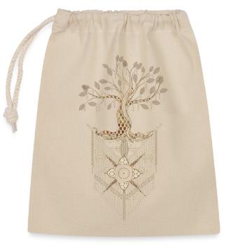 Macrame Tree of Life in Artful Design - Closable cotton gift bag (25x30cm) - nature - Front