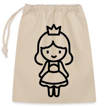 princesse - Sac cadeau en coton avec cordon (25 x 30 cm) - nature - Devant
