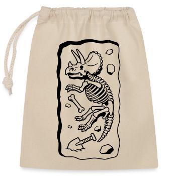 Triceratops Bones - Closable cotton gift bag (25x30cm) - nature - Front